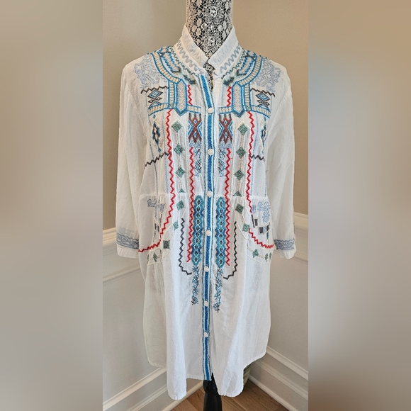 Johnny Was Tops - Johnny Was BIYA Cotton tunic Size Large